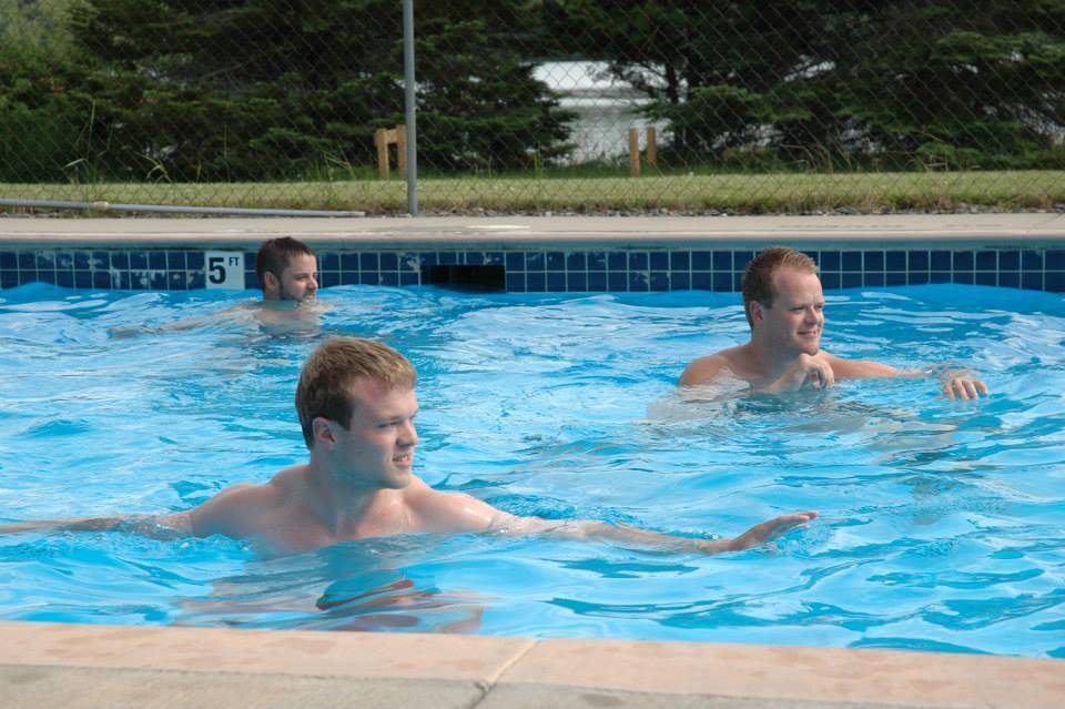 guys in Lake Vermilion resort pool