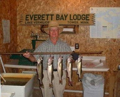 Albert with walleyes at Everett Bay Lodge