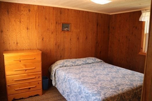 resort cabin bedroom