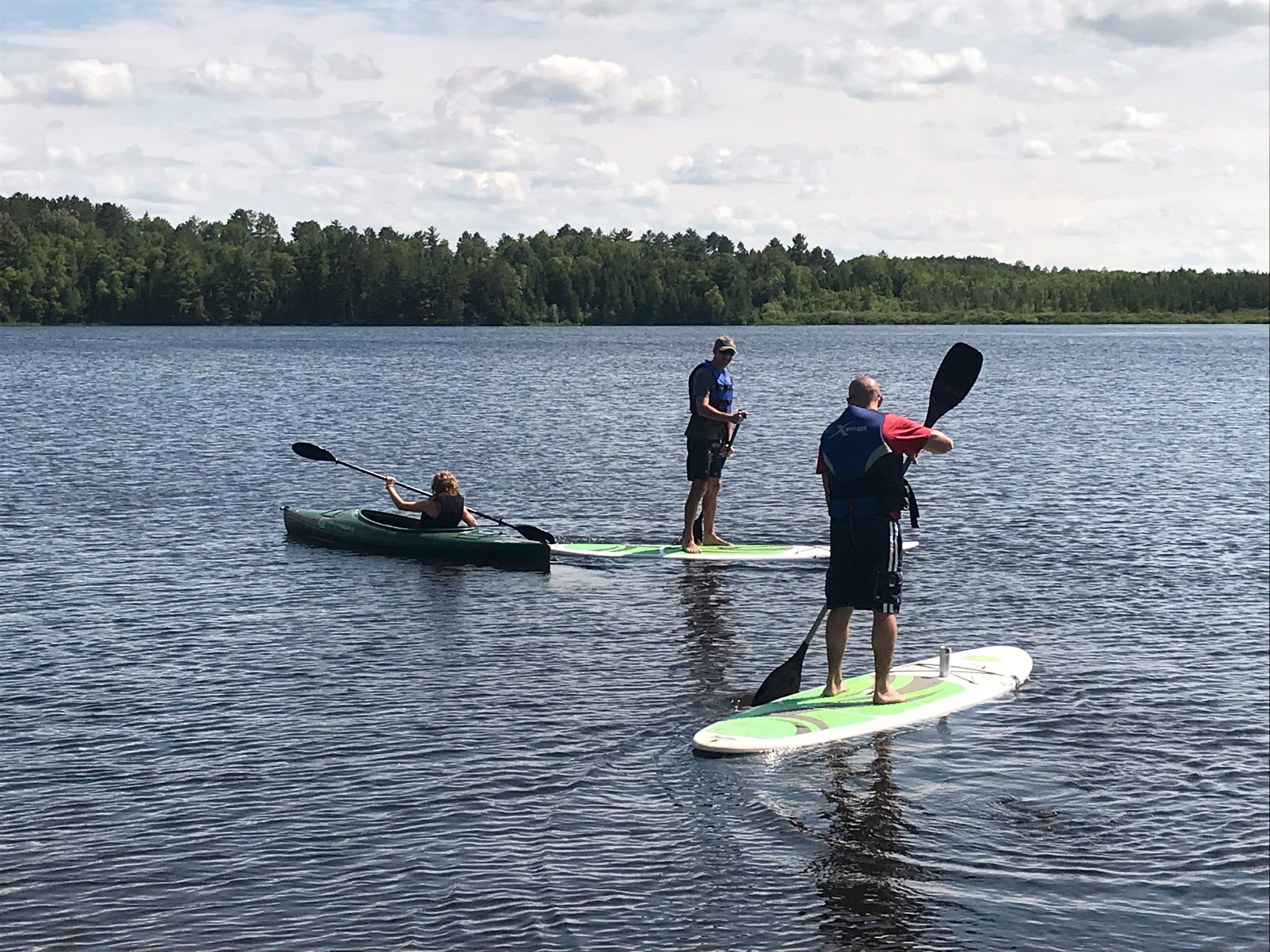people using water toys on Lake Vermilion